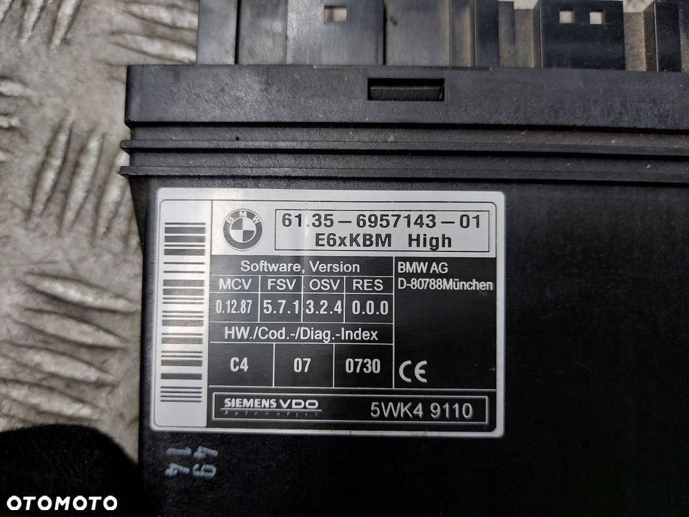 ZESTAW STARTOWY BMW E60 E61 535d 3.0 D M57 7796680 0281011762 - 9