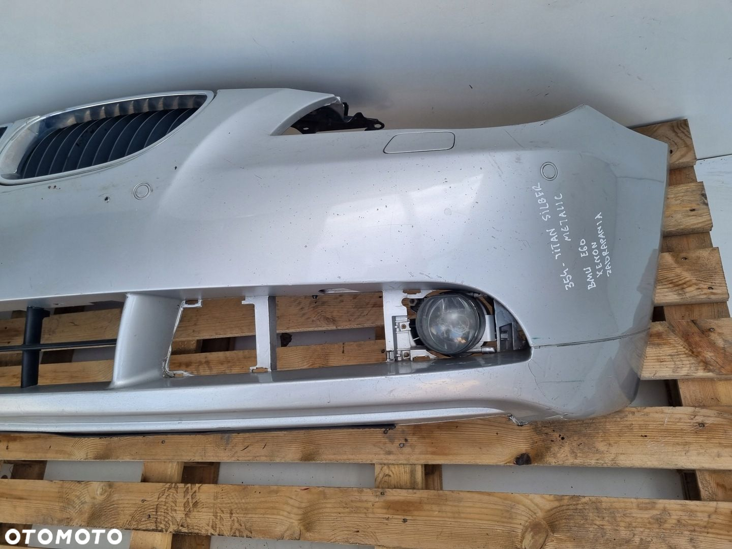 BMW E60 03-07r KOMPLETNY PRZEDNI ZDERZAK przód SREBRNY SPRYSKI PDC 354 - 4