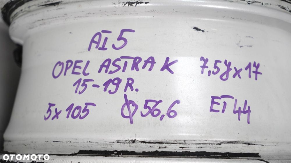 FELGA ALUMINIOWA 17 OPEL ASTRA K 15R--> 7,5JX17 5X105 - 15