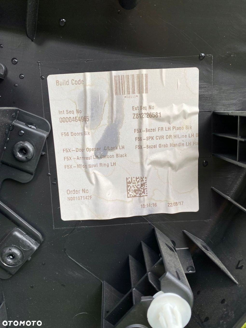 BOCZEK DRZWI TAPICERKA LEWY PRZÓD MINI COOPER F56 - 4
