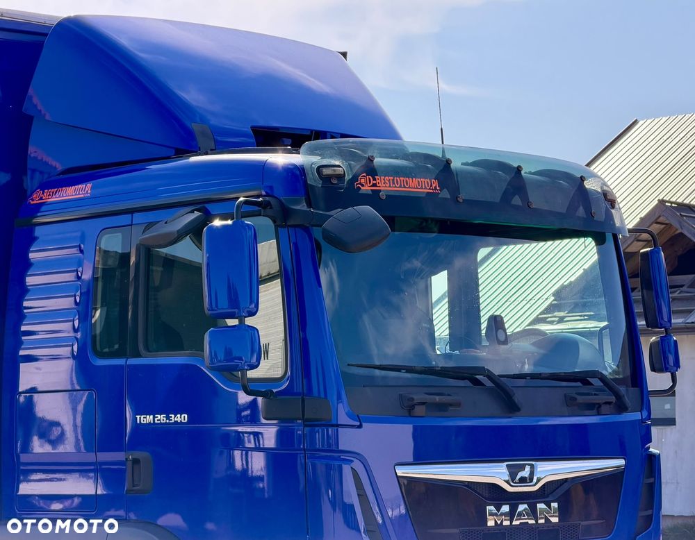 MAN TGM 26.340 / FIRANKA / WINDA / 22 EUROPALETY / AUTOMAT / 6x2 / 3 OŚ PODNOSZONA / SKRĘTNA / 460 TYŚ KM / 2017 - 11