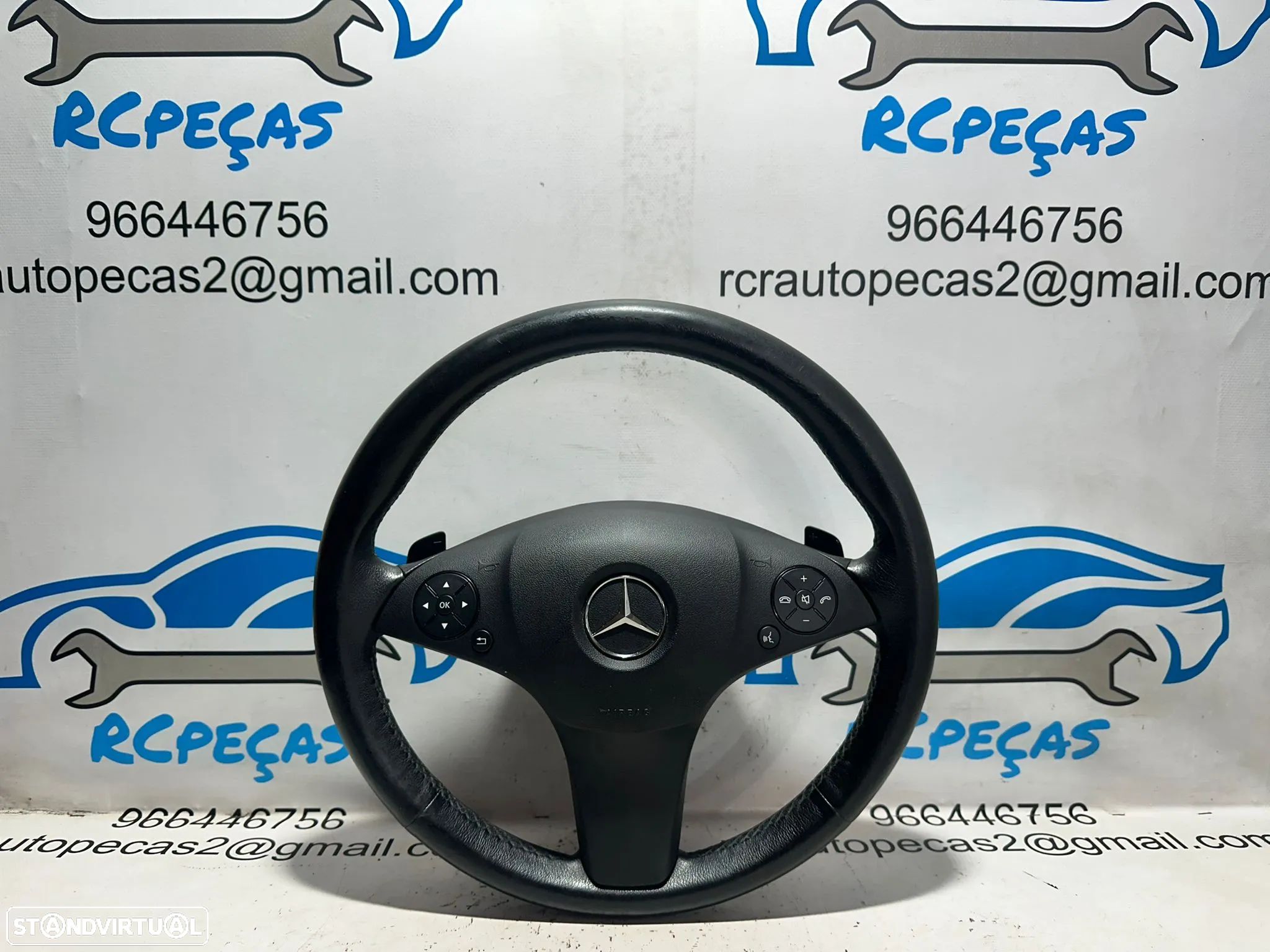 .Volante Airbag Pele Perfurada Comandos Multifunções Patilhas AMG Mercedes-Benz Classe E W212 C207 Classe C W204 - 1