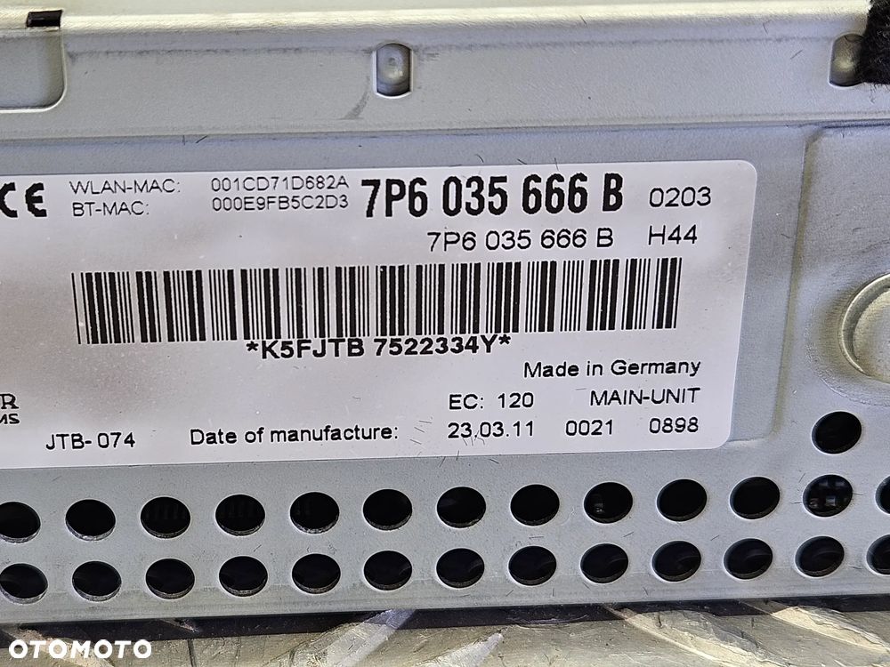 VW TOUAREG 7P 10-18R STEROWNIK NAWIGACJA MMI CZYTNIK SSD 7P6035666B - 5