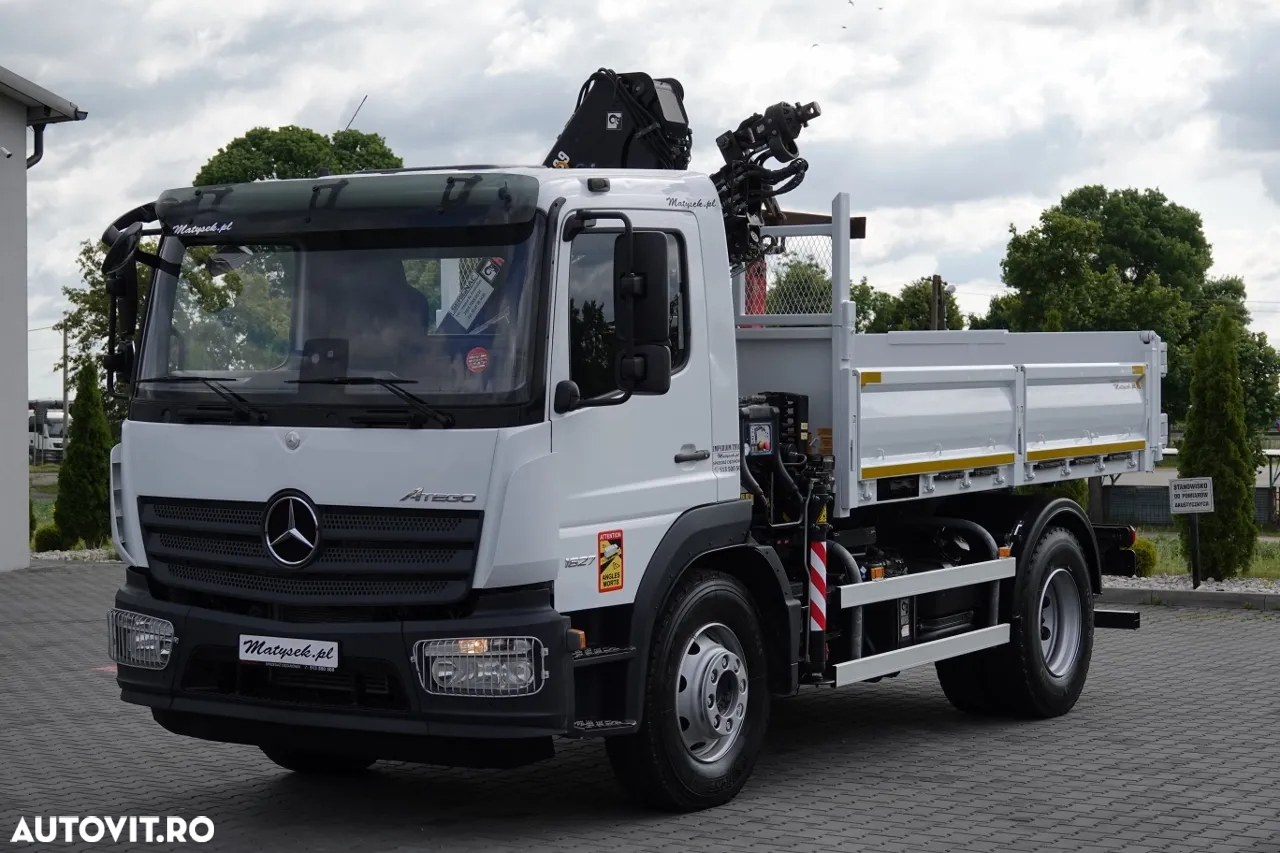 Mercedes-Benz ATEGO 1627 / 4X2 / BASCULĂ 3 LATERALE + HDS HIAB 099 BS-2 / PILOT / ROTATOR / FURCĂ / ANVELOPE 100% / IMPORTAT - 9