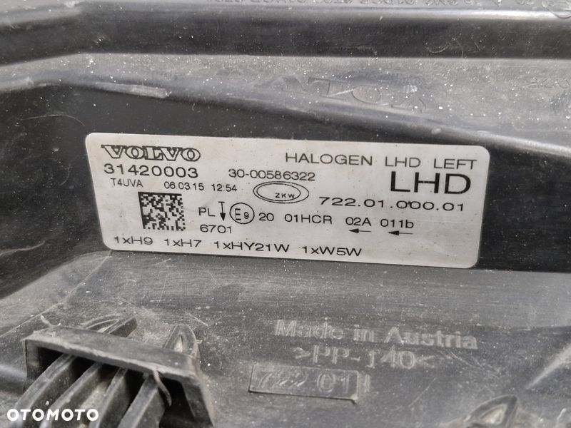volvo v40 ii 2 lampa lewy przód przednia lewa zwykła reflektor europa 31420003 - 7