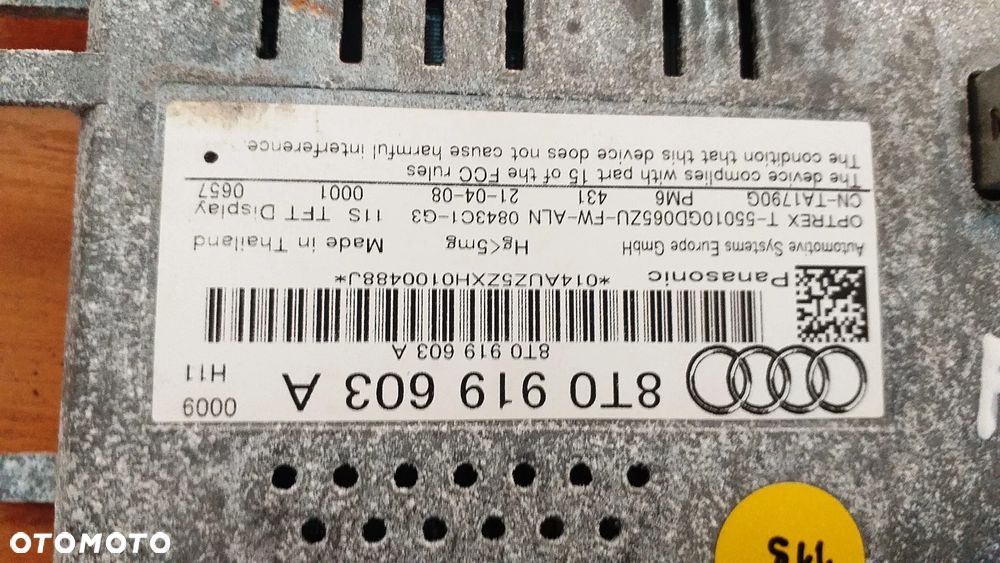 Wyświetlacz Radia Audi A4 B8  8T0919603E 8T0919603A - 6