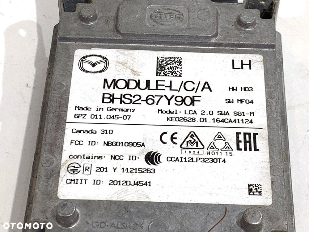 RADAR DISTRONIC  MAZDA 3 sedan (BM_, BN_) 2013 - 2022 2.0 88 kW [120 KM] benzyna 2013 - 2022 - 4