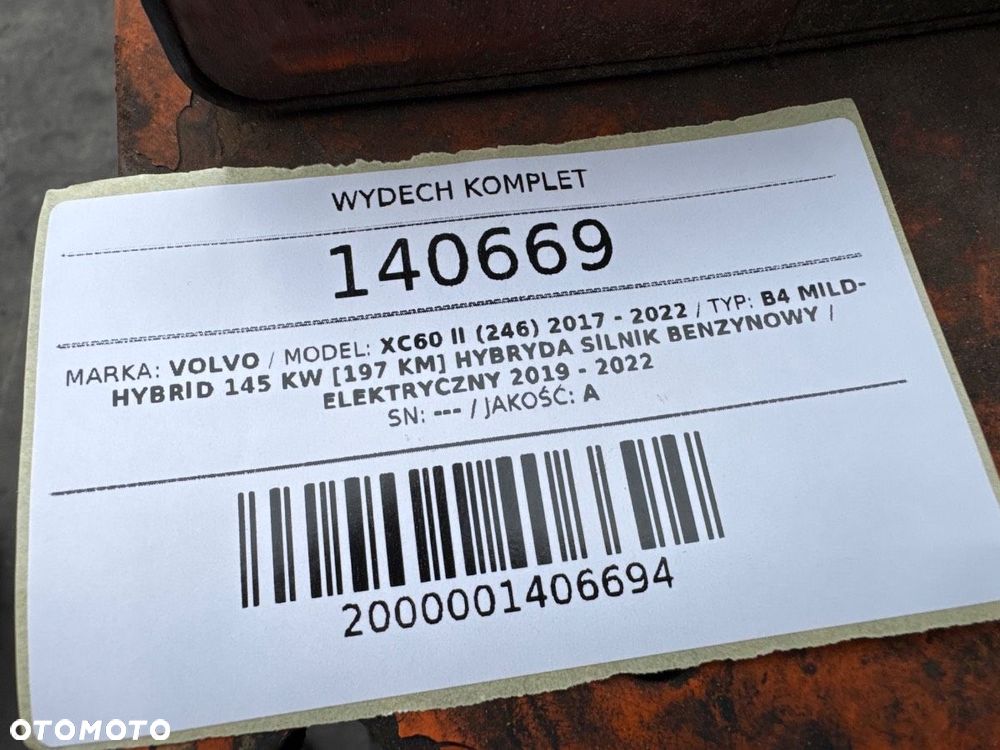 WYDECH TŁUMIK KOMPLET VOLVO XC60 II 2.0 D 82617365 82421354 - 6