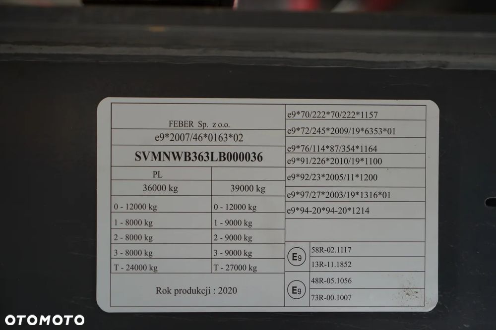 Feber Inter Cars WYWROTKA 62 M3 / ALUMINIOWA / OŚ PODNOSZONA / - 22