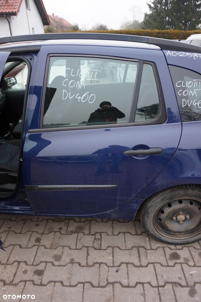 DRZWI TYLNE LEWE CLIO III PH1 KOMBI OV460  GRANATOWY RENAULT 2005-2009 - 1