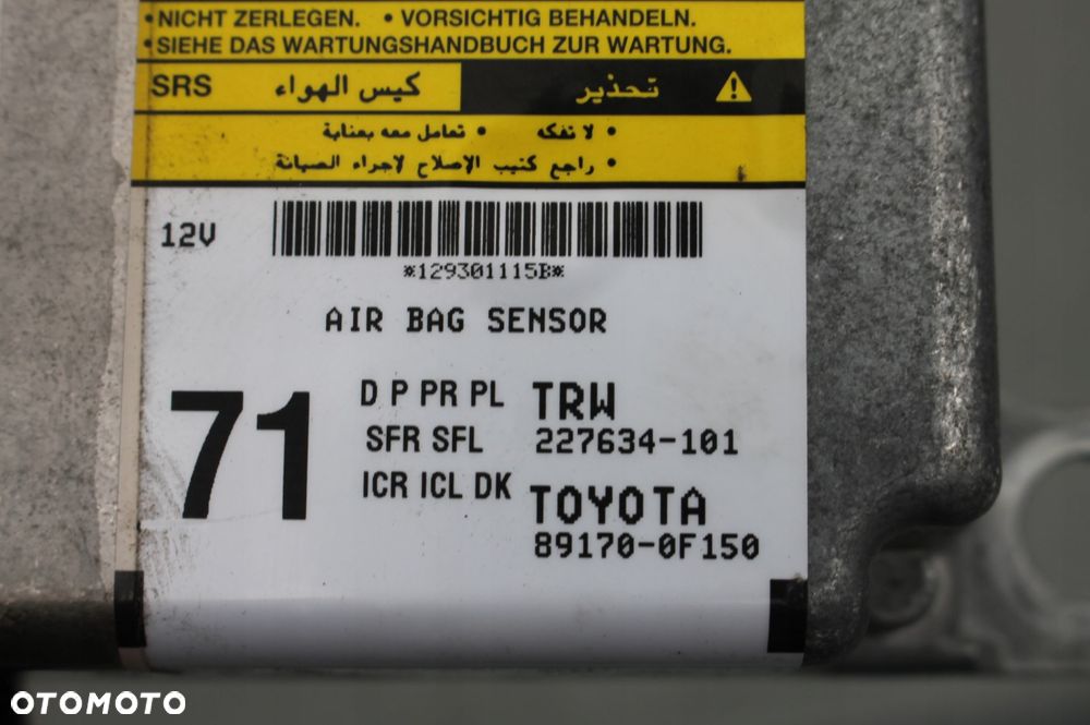 moduł sterownik poduszek airbag toyota verso 09-18 - 3