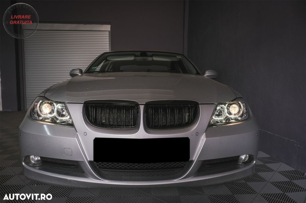 Faruri Angel Eyes BMW Seria 3 E90 Sedan E91 Touring (03.2005-2011) Negru- livrare gratuita - 12