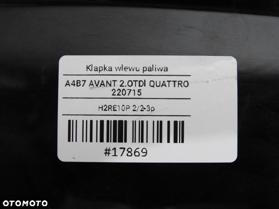 KLAPKA WLEWU PALIWA LY9B AUDI A4 B7 4E0010437K - 7
