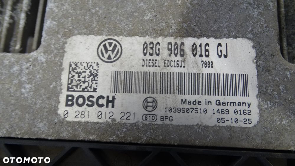 KOMPUTER SILNIKA VOLKSWAGEN GOLF V 2.0SDI 03G906016GJ - 6