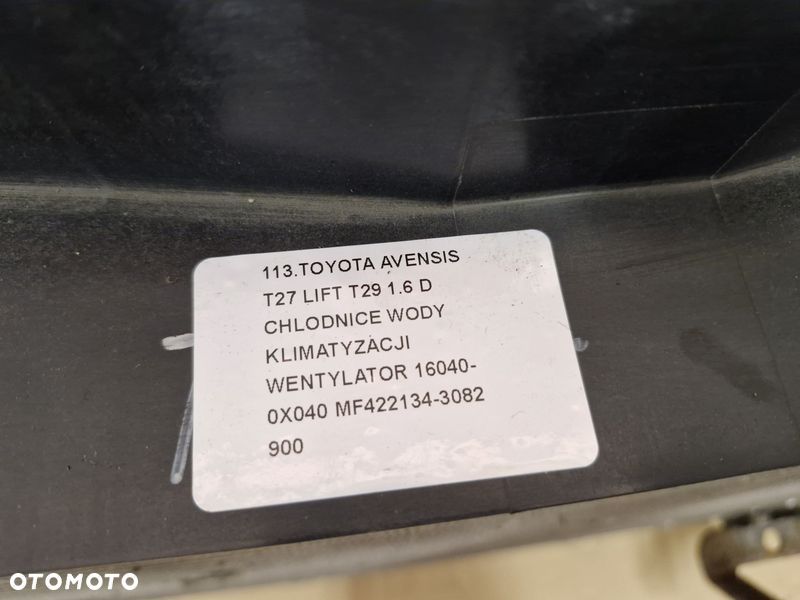 avensis t27 lift t29 1.6 d chłodnice wody intercooler wentylator 16040-0x040 - 6
