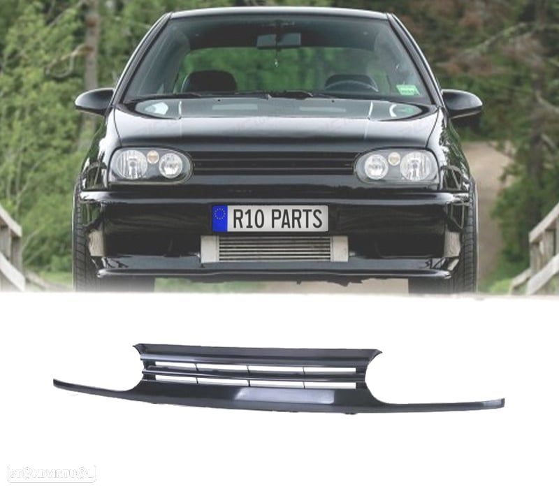 GRELHA FRONTAL SEM SÍMBOLO GOLF 3 91-97 PRETA LOOK GTI - 1