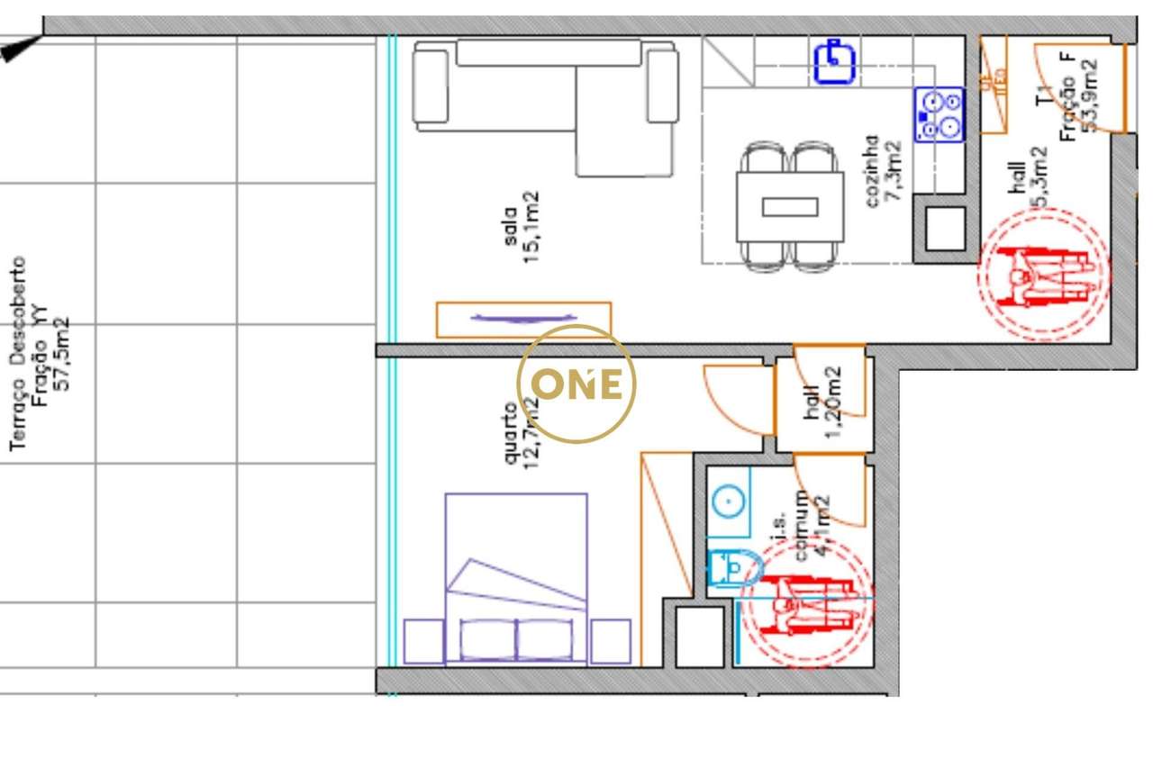 Excelente T2 com 83.2m2 no edifício Antas Redidence II para venda - Grande imagem: 4/4