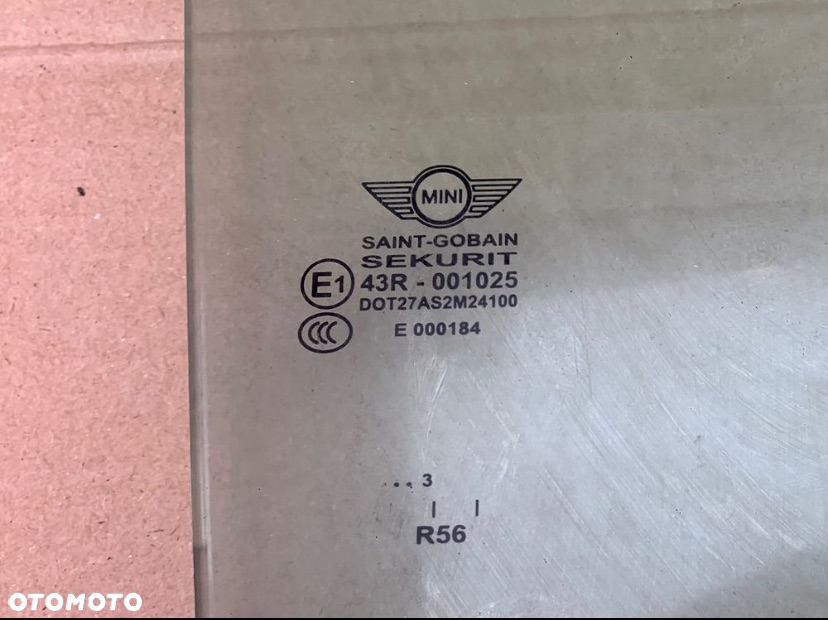 43R-001025 Szyba drzwi prawa Mini cooper one r55 r56 r57 lift lci - 3