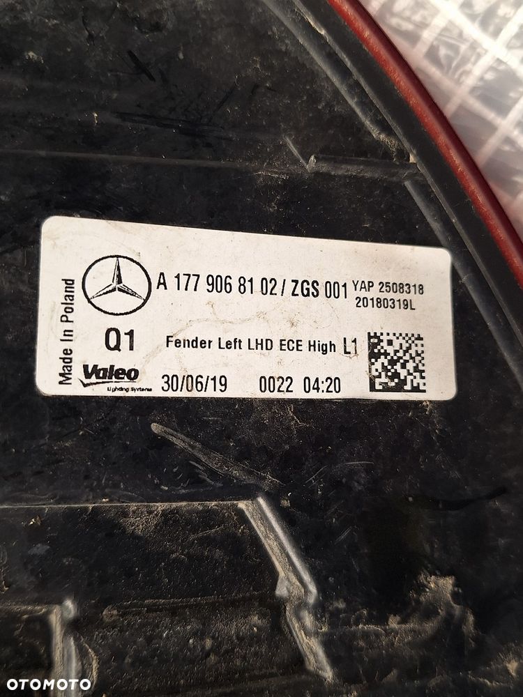 lampa tyl tylna lewa mercedes a klasa w177 a177 hb  led 2018- a1779068102 europa orginal demontaz - 6