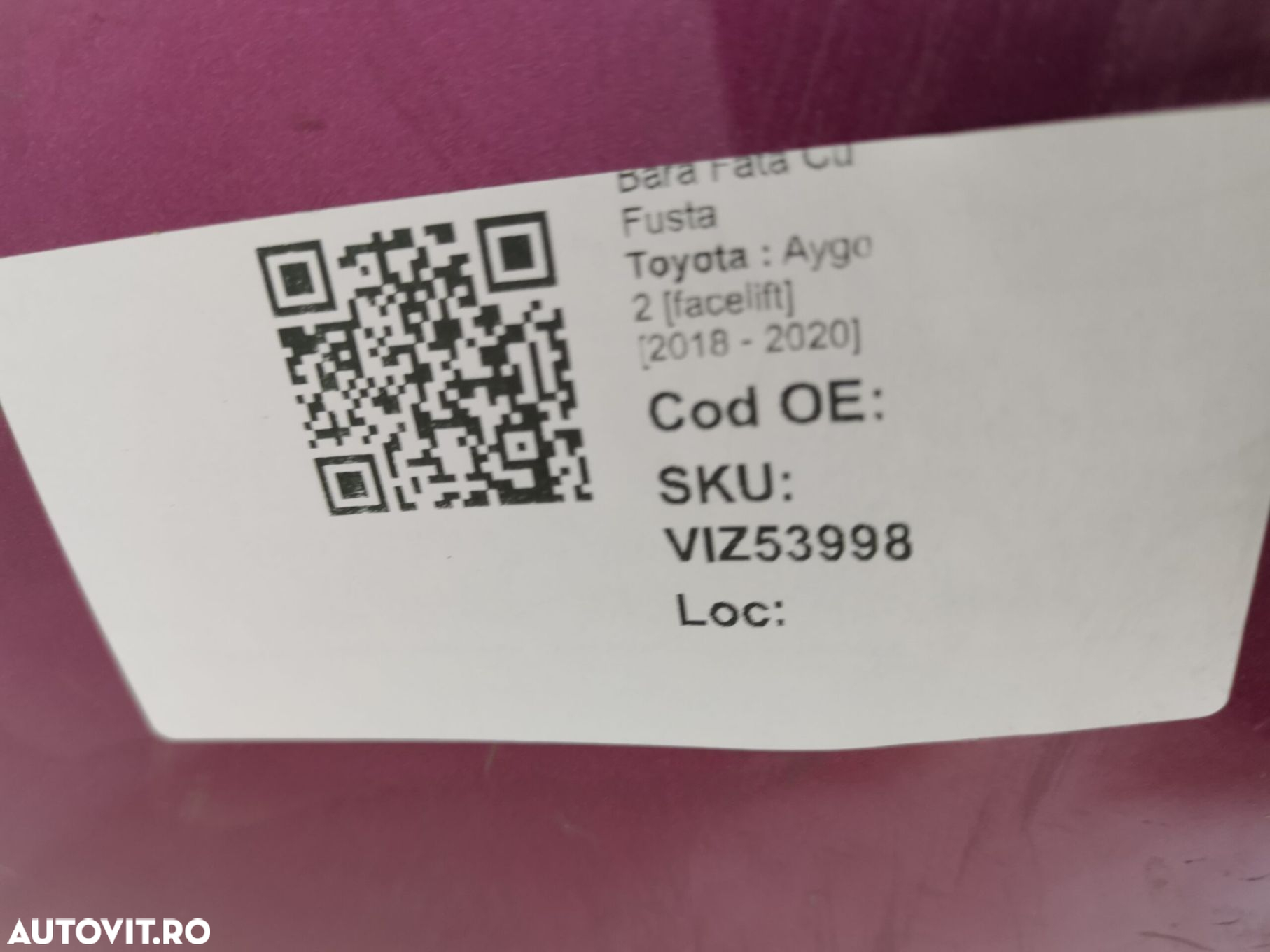 Bara Fata Cu Fusta Toyota  Aygo 2 [facelift] 2018 2019 2020 Original I - 7