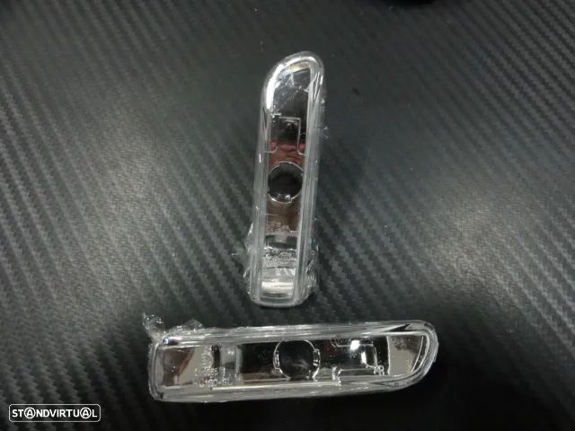 Piscas, Farolins Laterais + lâmpadas cromadas para BMW E46 98-01, E46 COUPE / CABRIO 98-06, E46 COMPAC fundo preto ou em cristal. - 6