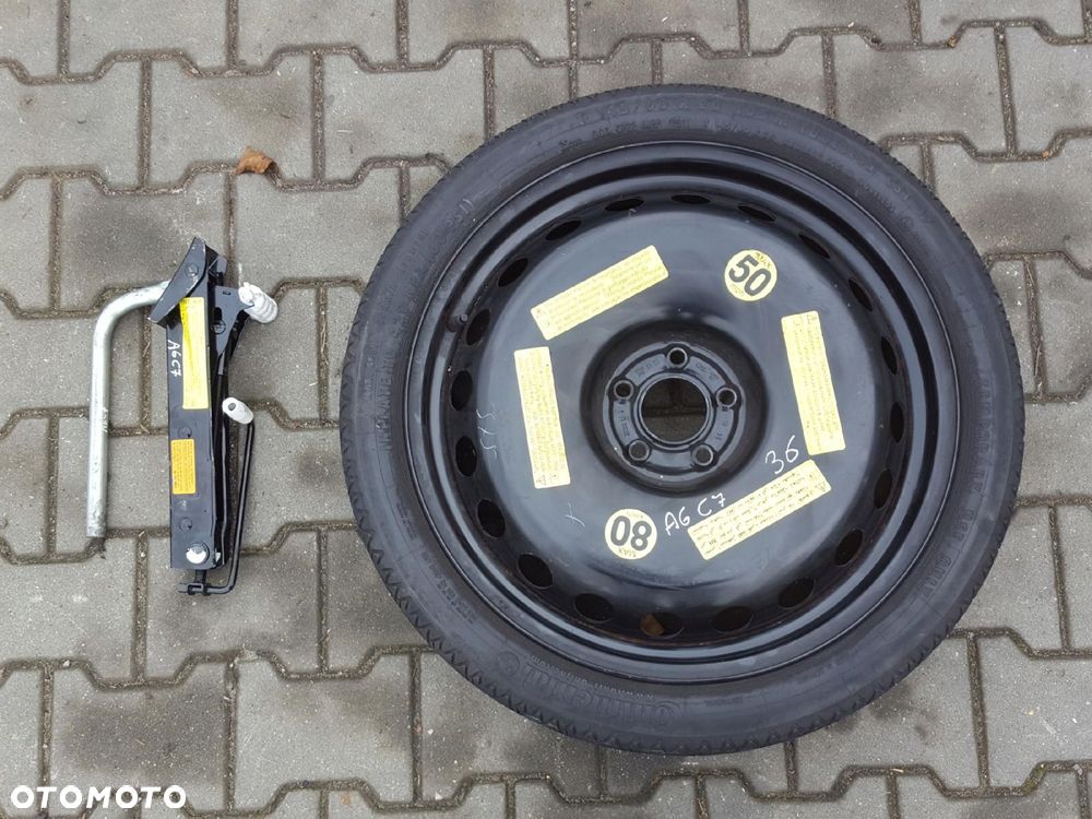 AUDI A6 C7 10-18r AUDI A7 18r- KOŁO DOJAZDOWE r20 5X112 LEWAREK KLUCZ UCHO - 1