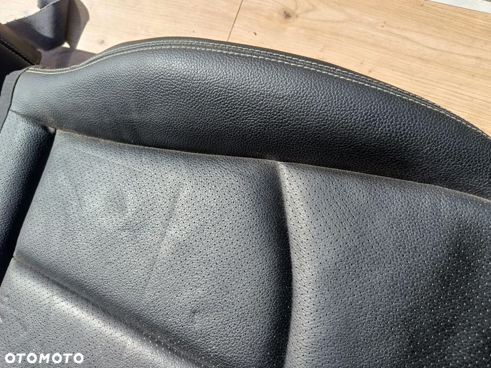 MERCEDES W211 SPORT EVO FOTEL LEWY PRAWY CZARNY SKÓRA BIAŁA NIĆ - 7