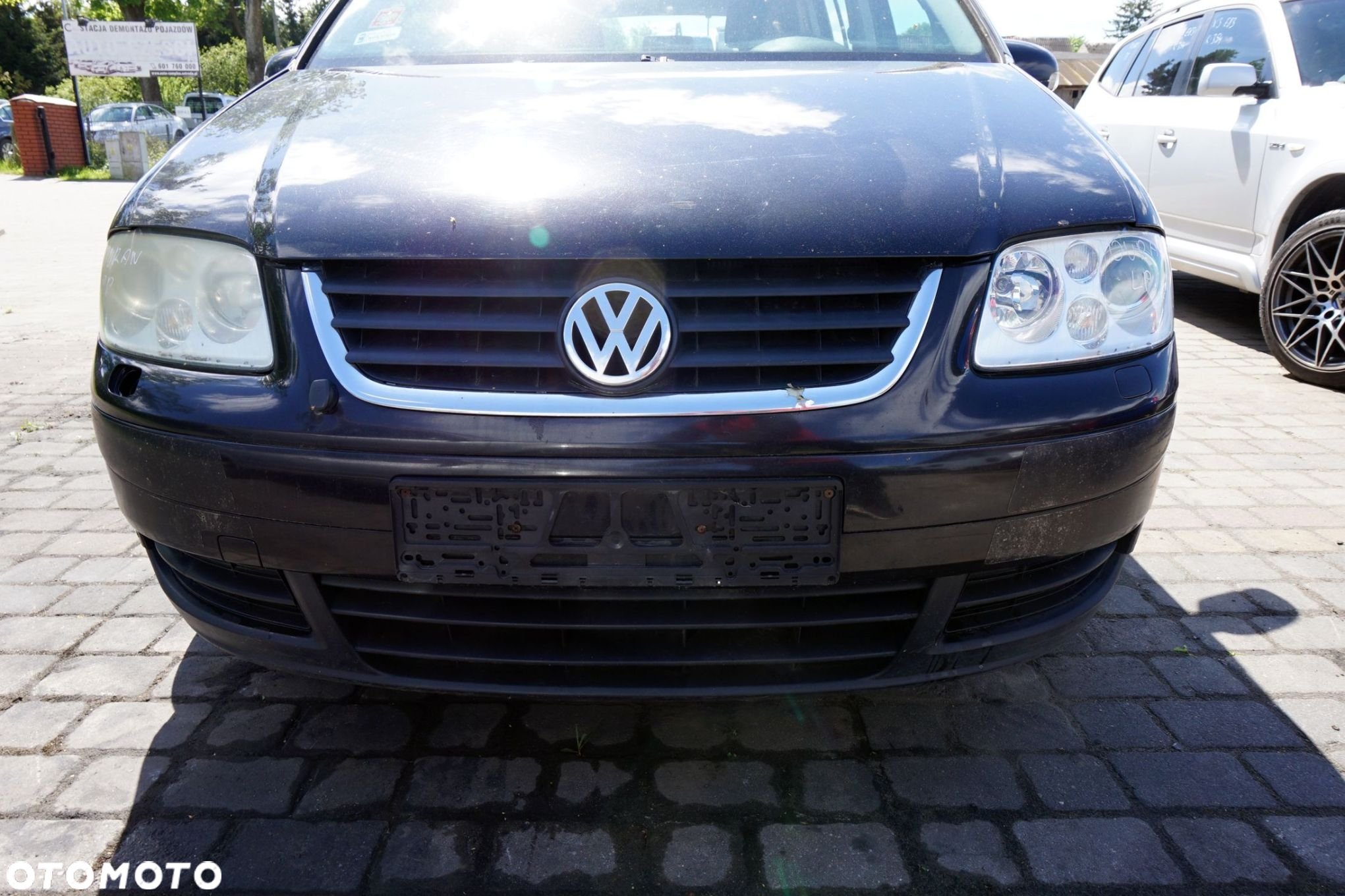 MASKA ZDERZAK BŁOTNIKI LAMPY TOURAN I 1T LC9Z XENON SPRYSKI VOLKSWAGEN 2003-2006 CZARNY PRZÓD KOMPLETNY - 9