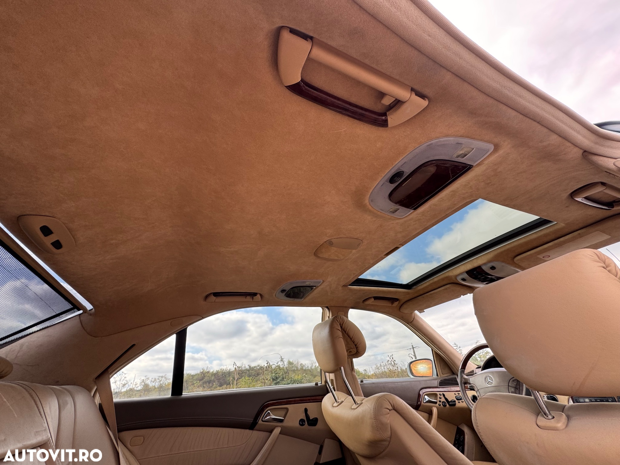 Dezmembrări Mercedes S600 S400 cdi om628 v8 w220 CL600 e215  CL500 1999 2000 2001 V12 M137 bobina Abc suspensie hidraulică plafon alcantara crem cu trapă pentru varianta lungă - 3