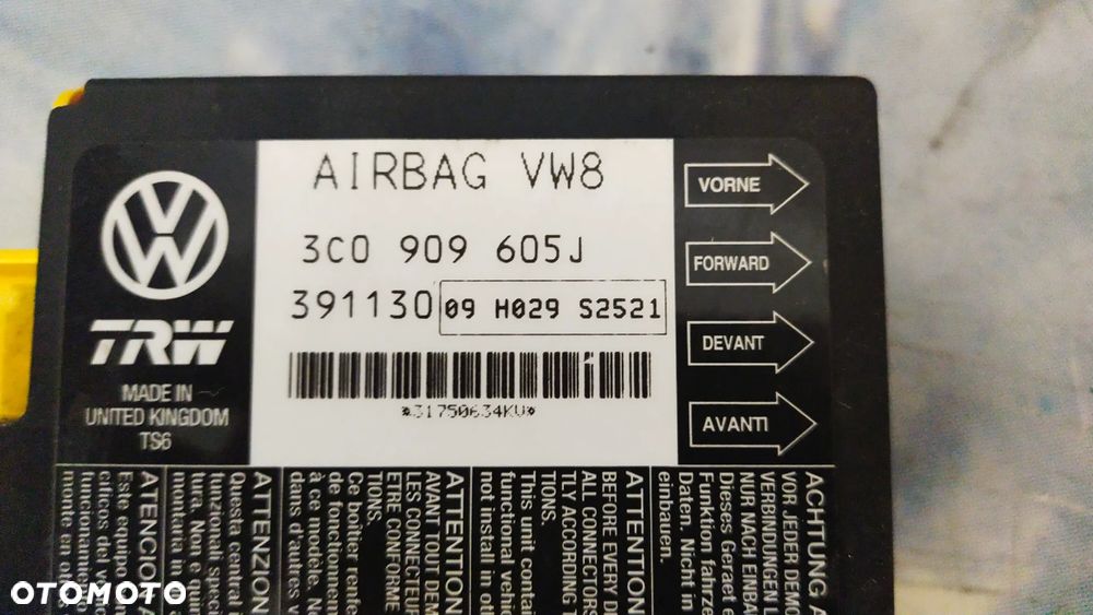 SENSOR PODUSZEK AIRBAG VOLKSAWAGEN  3C0909605J - 3