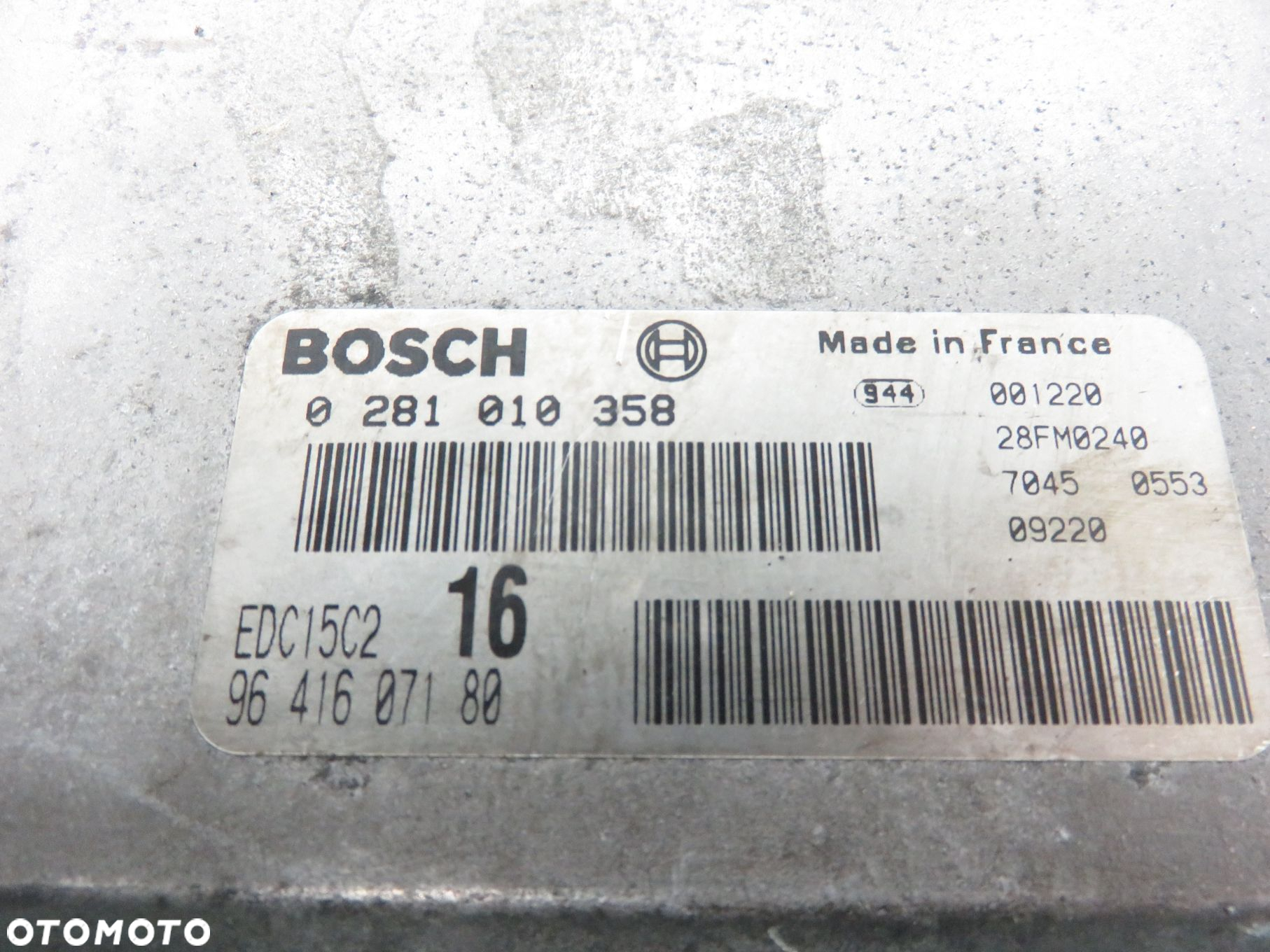 STEROWNIK CITROEN XSARA PICASSO I 2.0 HDi 0281010358 9641607180 - 4
