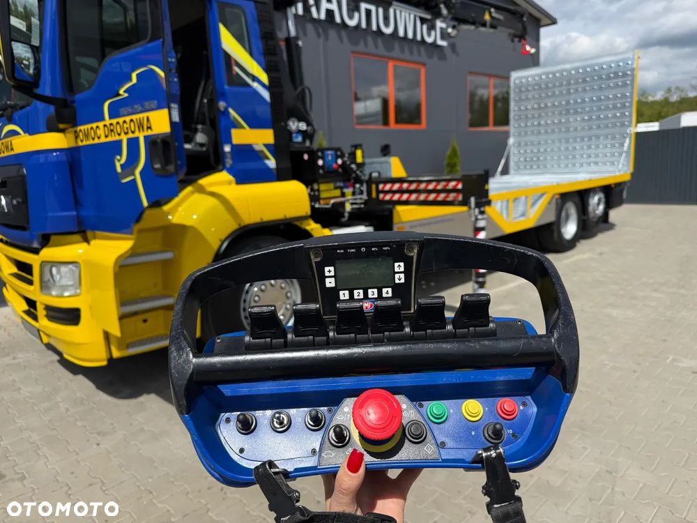 MAN MAN TGS TGX 26.360 E5 laweta uniwersalna 10 m + Dźwig HDS HMF 1420 K2 / platforma do przewozu kontenerów / pomoc drogowa / platforma / kran krane dzwig hds żuraw - 9