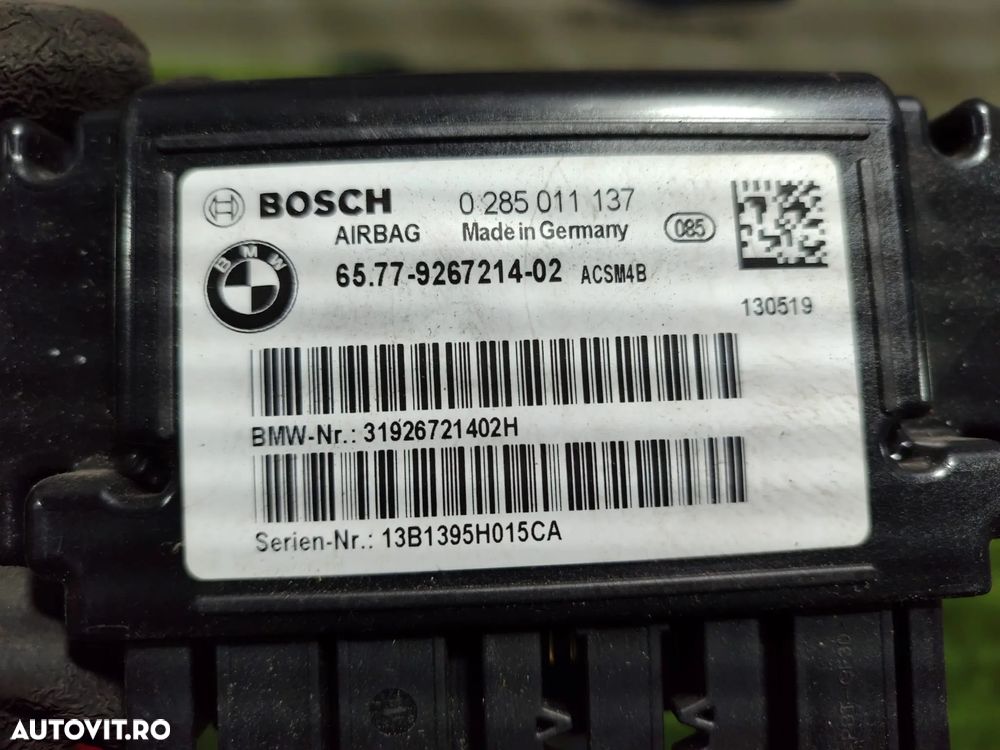 CALCULATOR AIRBAG (3 BUC.) BMW 116D 2010 E81 E82 E87 E88 2.0 DIESEL MANUAL / 2004-2011 / BMW SERIA 1 F20 118D SE 2.0 DIESEL 2012 / HATCHBACK 2011-2019 / BMW SERIA 4 M-PACHET 420D F32 / F33 / F36 2.0 DIESEL 2013 / COUPE 2013-2021 / COD OEM 6577 9267214 / 6577 9296494 - 6