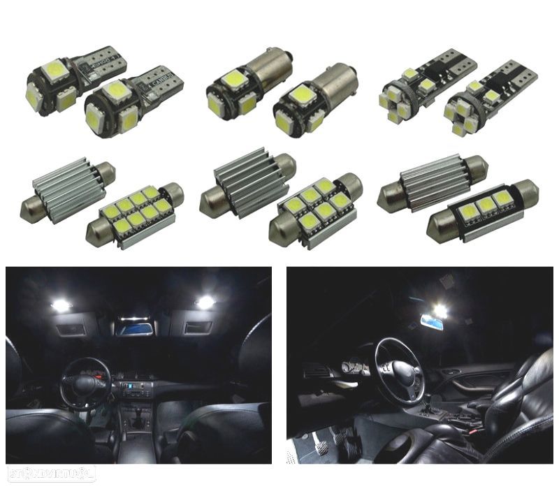 KIT 15 LAMPADAS LED INTERIOR BMW E46 COUPE SEDAN 318I 325I 328I 330I M3 99-05 - 2