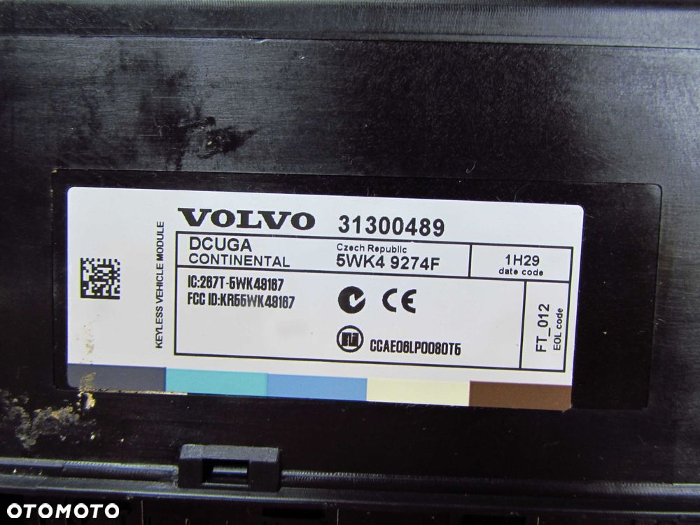 VOLVO S40 V50 C30 C70 II LIFT 06-13  MODUL STEROWNIK KEYLESS ZAMKA 31300489 5WK49274F - 6