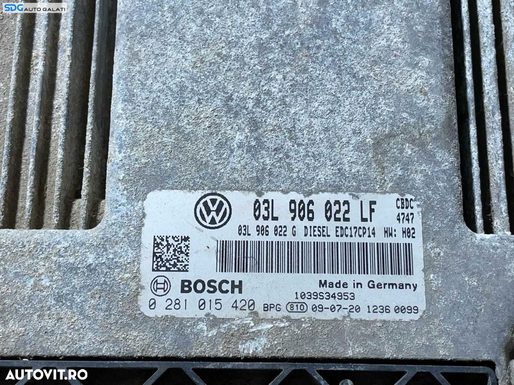 ECU Calculator Motor Volkswagen Golf 6 2.0 TDI CBD CBDC 2008 - 2013 Cod 03L906022LF 0281015420 [LR0464] [LR0465] - 2