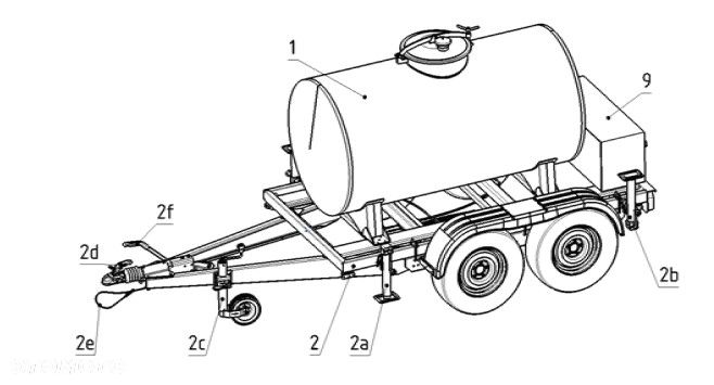 Wark Cysterna do transportu i dystrybucji wody pitnej WARK 1500 L , DMC 2700 KG - 9