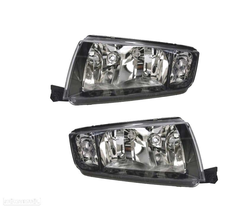 FARÓIS OPTICAS PARA SKODA FABIA 4P 5P COMBI 00-07 CINZENTO - 1