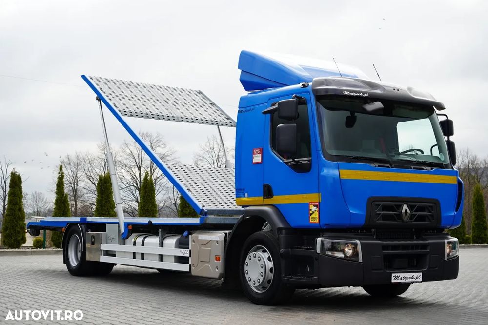 Renault D WIDE 380 DE11 / 4X2 / CAMION DE REMORCAJE 8 M / TRANSPORT AUTO / PLATFORMĂ / TROLIU / - 7