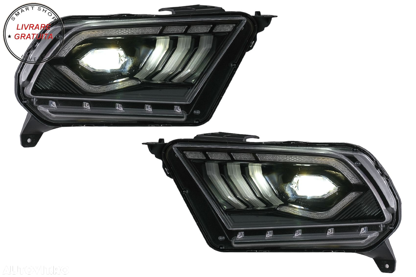 Faruri Full LED Ford Mustang V (2010-2014) cu Semnal Dinamic Secvential- livrare gratuita - 16
