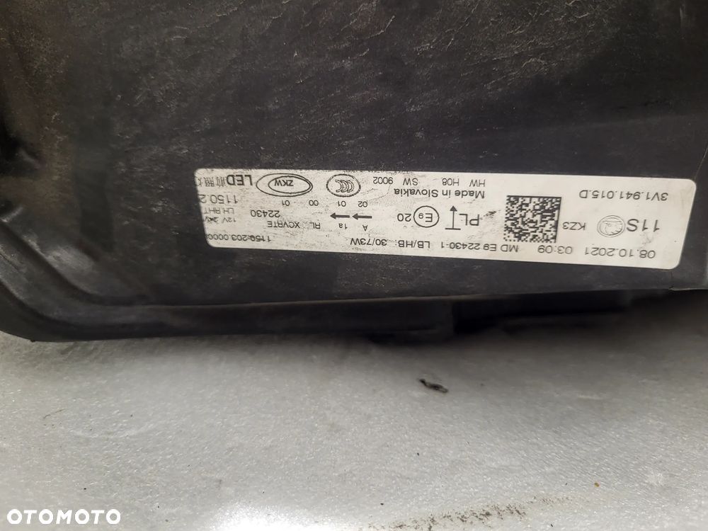 Skoda Superb III FULL LED PRZÓD STRONA LEWA 3V1941015D - 8