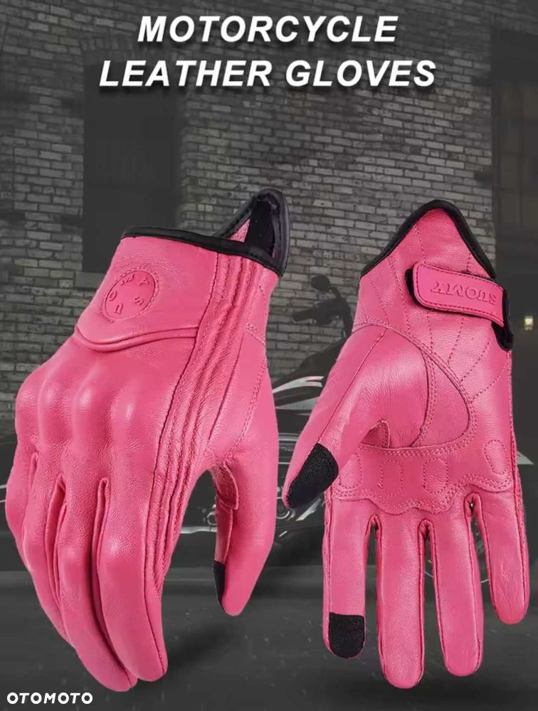Rękawice damskie skórzane motocyklowe - 3