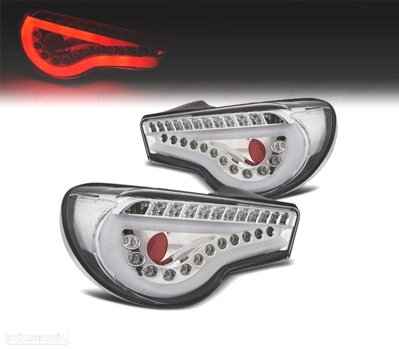 FAROLINS TRASEIROS PARA TOYOTA GT86 12- LIGHT BAR FUNDO CROMADO - 1