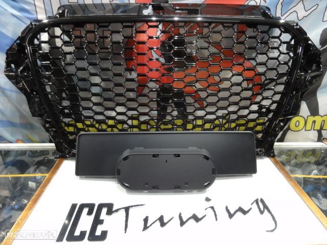 Grelha frontal audi a3 8V 12-16 HATCHBACK / LIMOUSINE / CABRIO, RS3 LOOK preto brilhante - 1