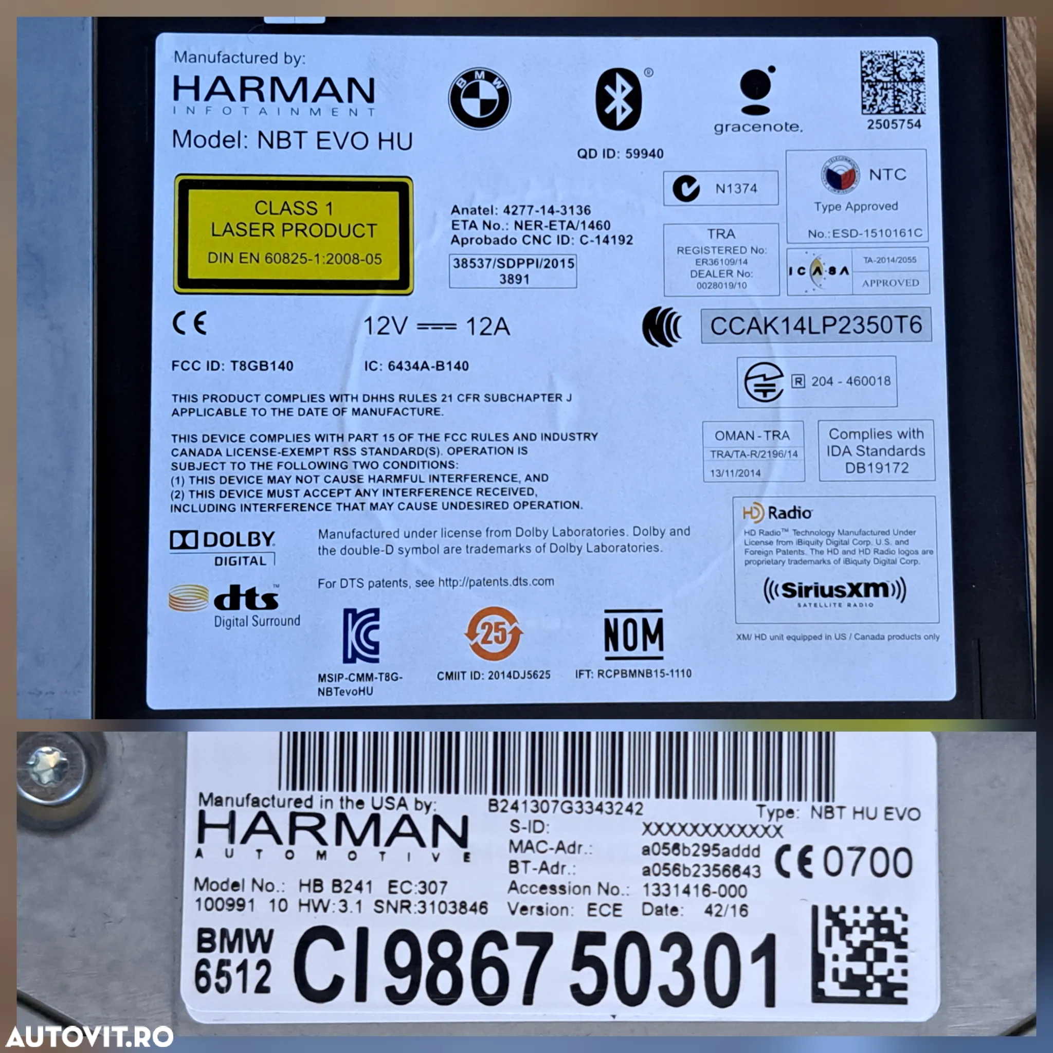 Kit navigatie profesionala NBT EVO HU HARMAN Ecran afisaj central unitate principala joystick BMW X5 F15 X5 M F85 X6 F16 X6 M F86 - 6