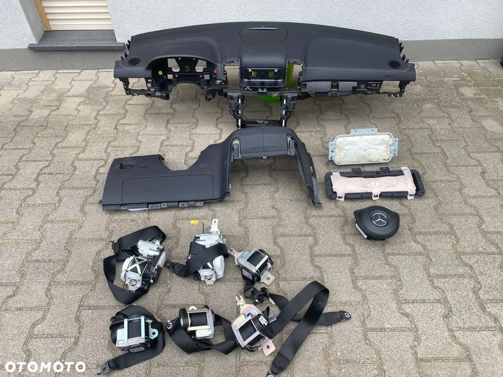 mercedes gle gls 166 konsola poduszki pasy komplet ze skory igla - 1