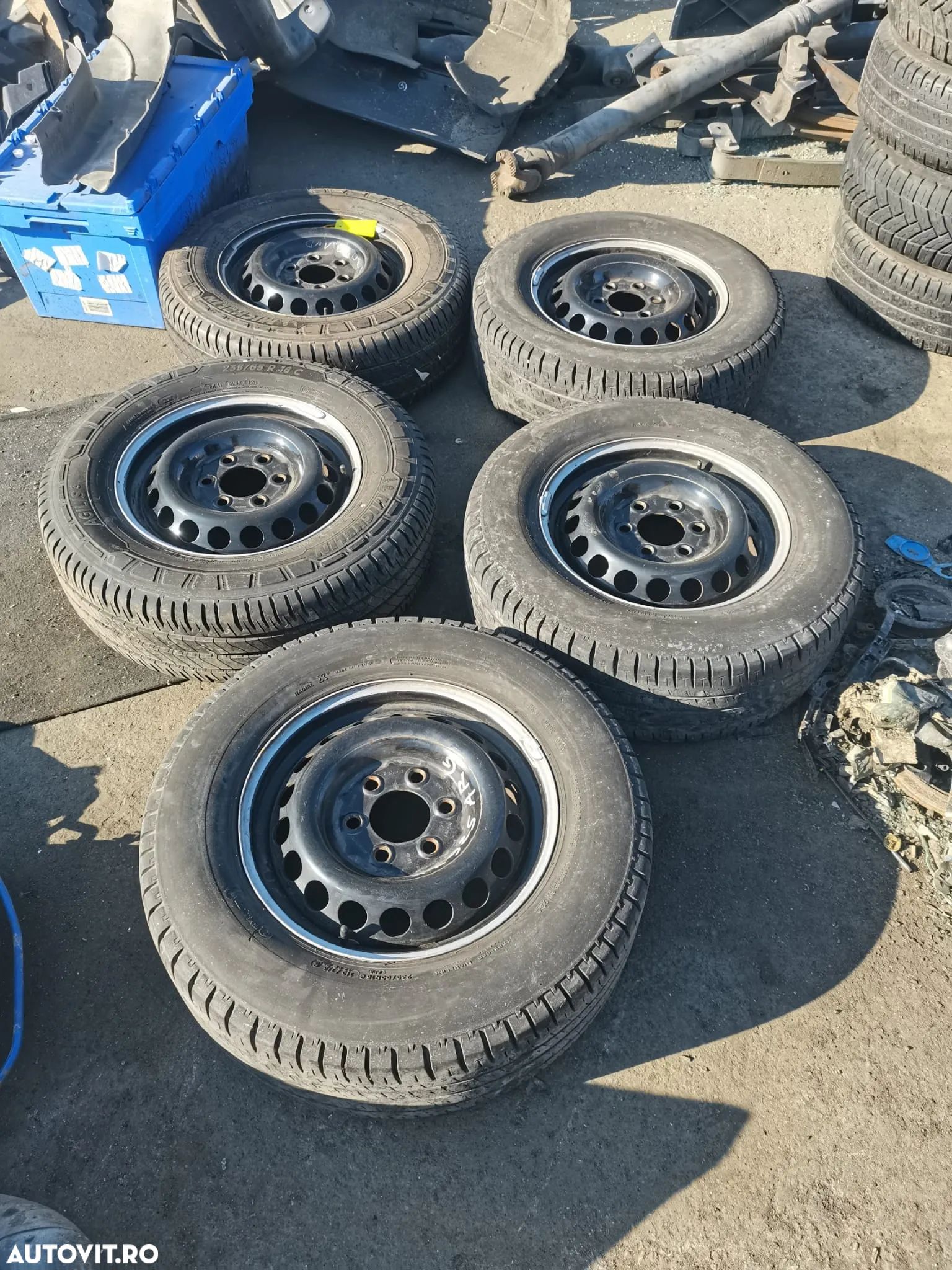 4 Jante+Cauciucuri 235/65 R16 C  Mercedes-Benz Sprinter A0014014802 ET62 6 1/2Jx1642 48-07 - 1