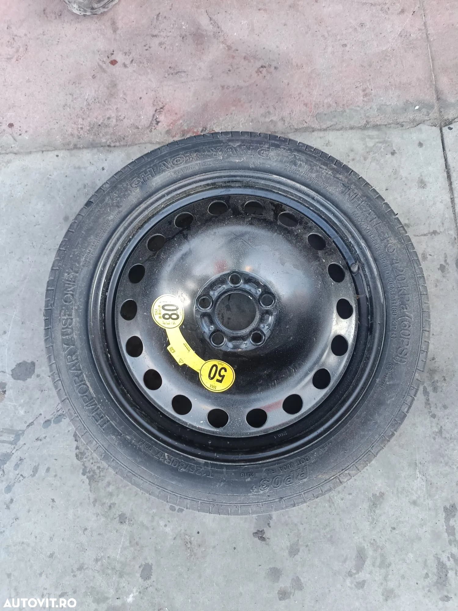Roata de rezerva slim Volvo XC60 T125/80R17 - 1