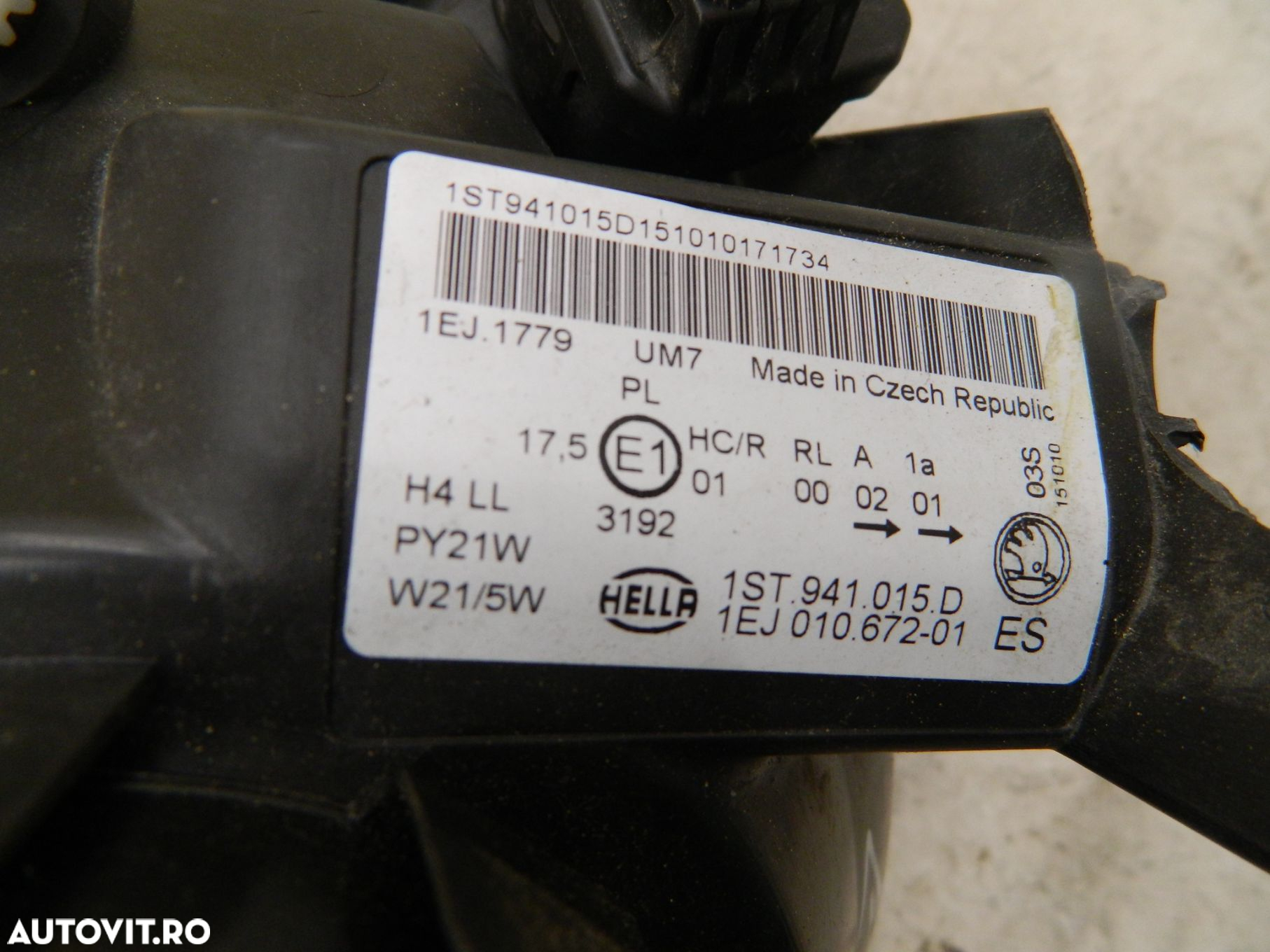 Far stanga Skoda Citigo, 2012, 2013, 2014, 2015, 2016, 2017, cod origine 1ST941015D. - 5