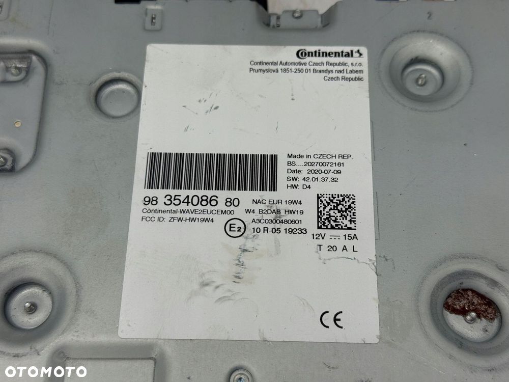 stacja multimedialna radio citroen jumpy 9835408680 - 5